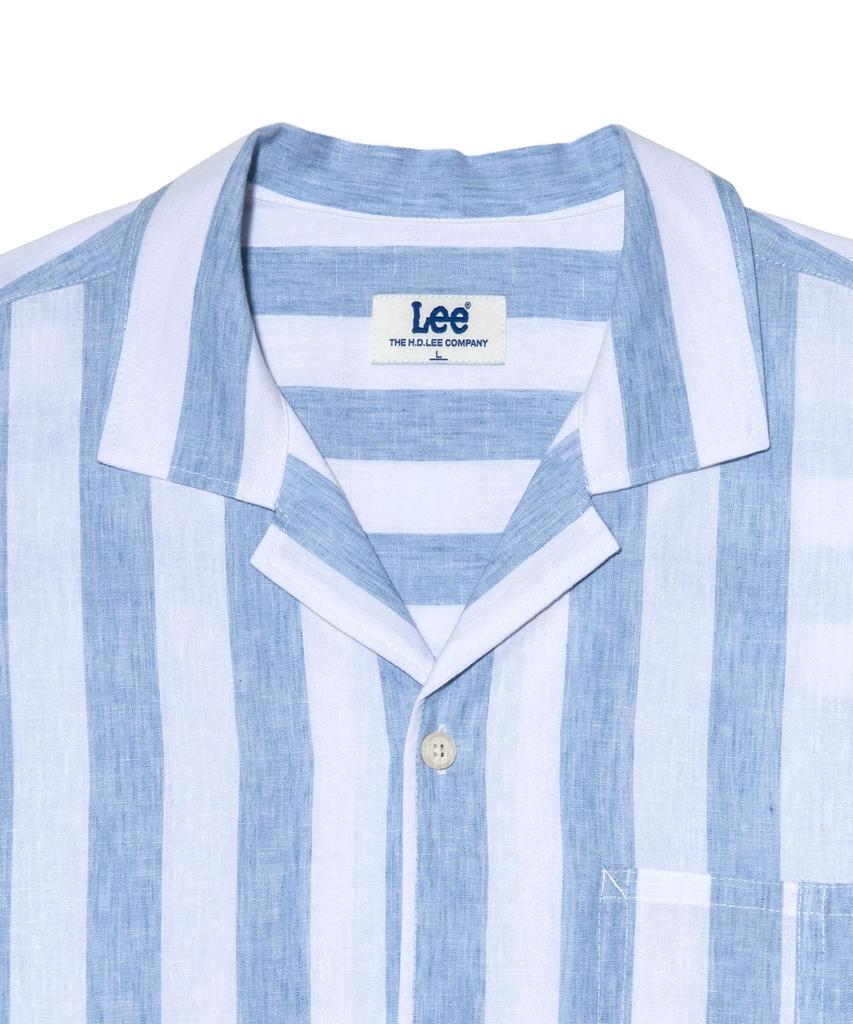 LEE Open Collar Linen Shirt Blue