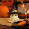 White Halloween Ghost Figurine Resin Crafts Halloween Ornaments Hat Ghost Statue  Haunted House