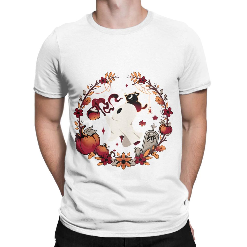 Spooky Wishes Cute Halloween Ghost Classic Funny Graphic 100 Cotton Tshirt Halloween Tops Tees For Unisex