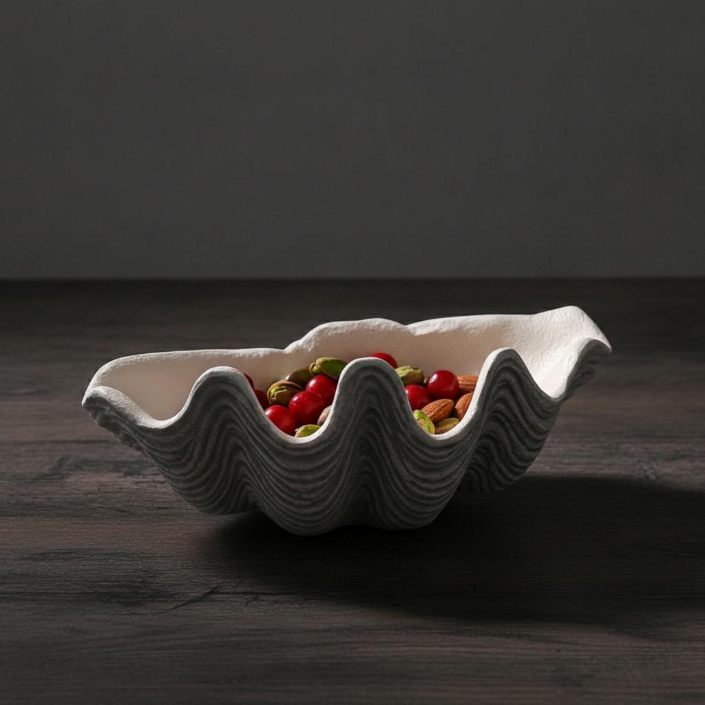 Clam Shell Tray Nautical Decor Striped for Sideboard, Home Decorators