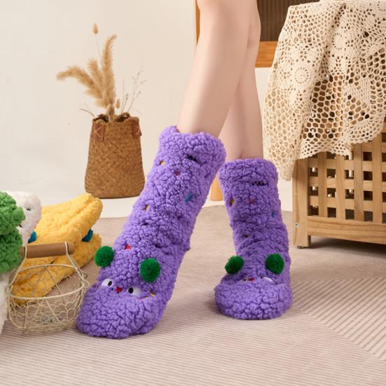 Anti Skid Indoor Socks Thickened Floor for Women, Non-Slip Mid-Calf Socks, Cartoon Thermal Winter Warm Thick Women Slippers Soft Fuzzy Cozy