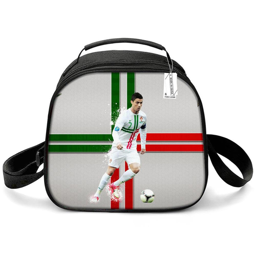 Messi & Ronaldo World Cup Kids' Lunch Bag - Insulated Handheld Picnic Bag for Students