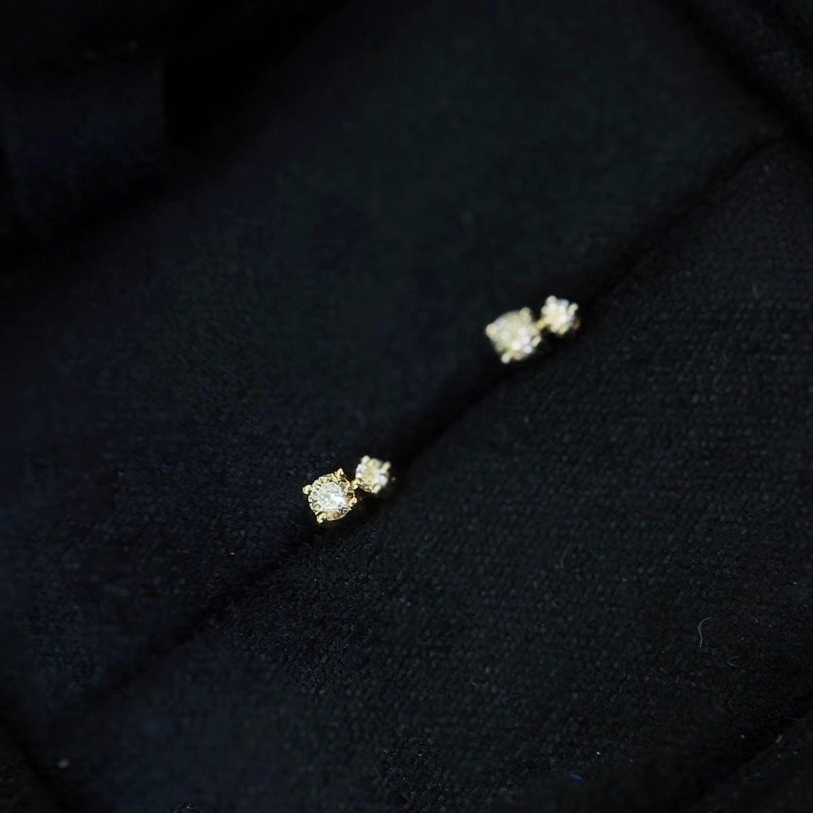 925 Silver Electroplated 18K Gold IMini zircon geometry earrimg for Women Fashionable Simple Daily Jewelry Matching Silver