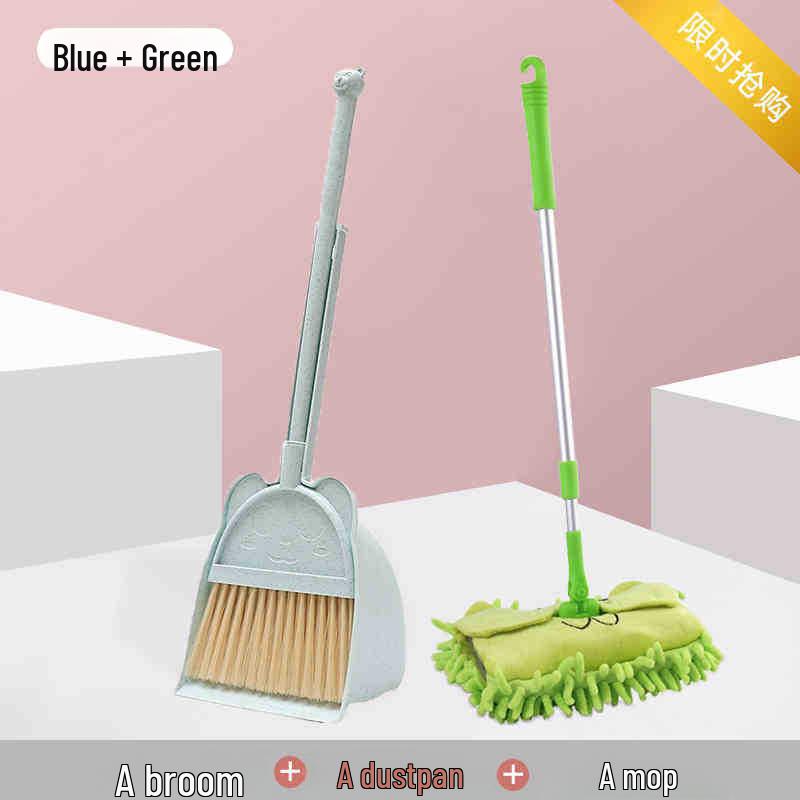 Children's Mini Broom & Dustpan Set - Soft Plastic Learning Tool