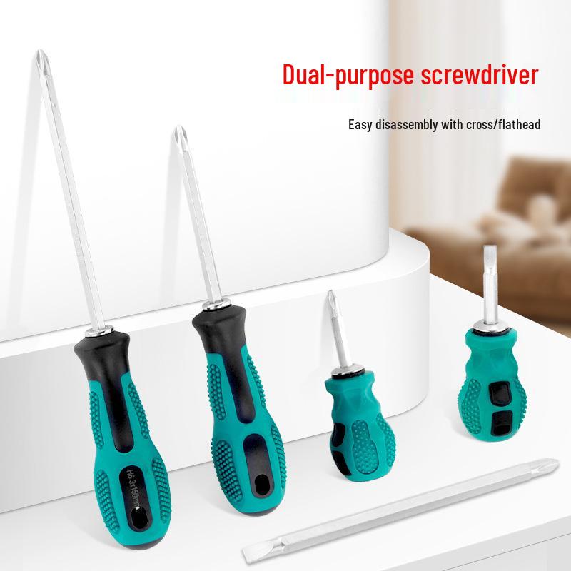 Dual-Use Magnetic Screwdriver, Double-Ended Phillips/Flathead, Chrome-Vanadium Steel.