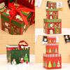 Große Premium 3-teilige Weihnachtsgeschenkbox mit Deckel Band Weihnachten Geschenk Quadratische Box