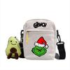 Grinch Christmas Canvas Mini Crossbody Bag With Zipper And Internal Storage For Daily Outings