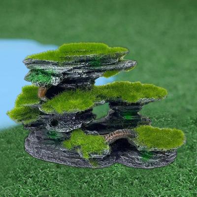 Kámen Horská vyhlídka do akvária, Kámen Vyhlídka do akvária, Mechový úkryt do akvária, Ponořitelné pryskyřičné dekorace do akvária Velké