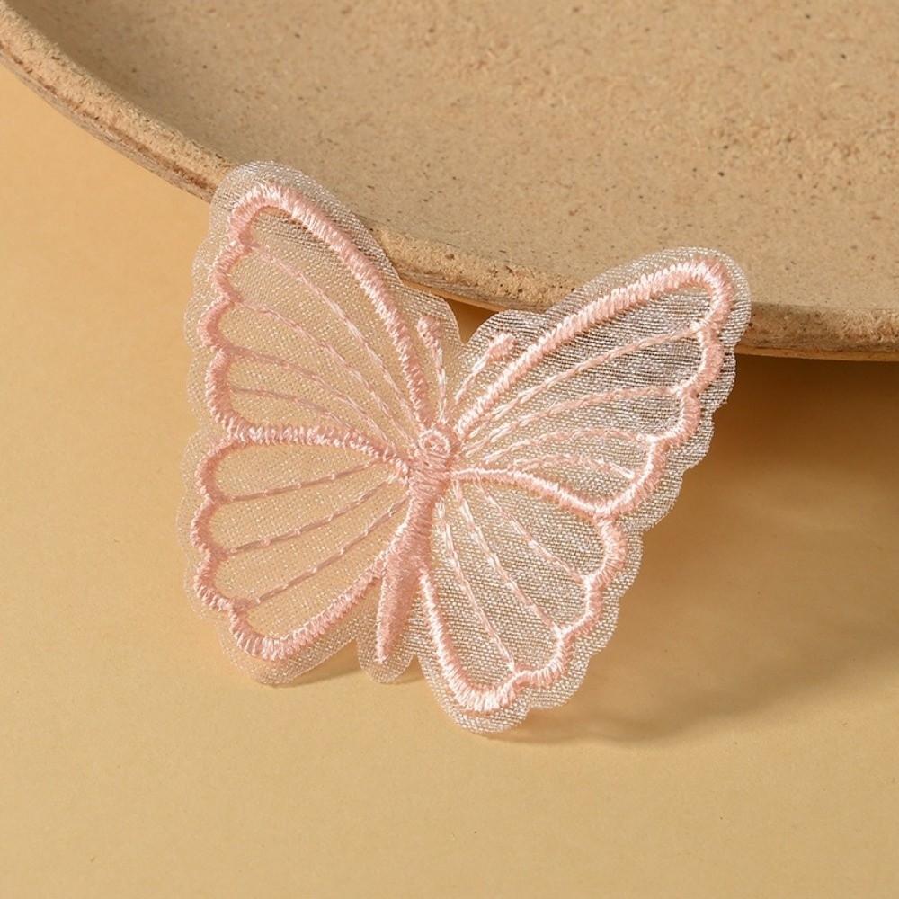 4cm Size Embroidered Mesh Butterfly DIY Handmade Sewing Craft Decoration  for Hat Decor
