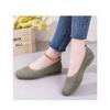 Women's Woven Flat Casual Shoes, Solid Color, Home and Outdoor, Fly Woven Breathable Single Shoes, Soft Sole Flat Shoes, Square Toe Casual Shoes