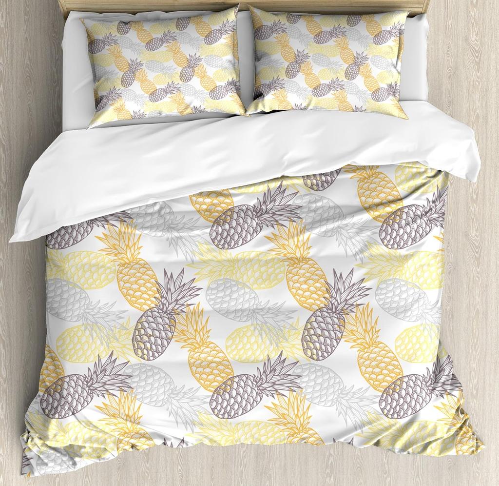 Fits Duvet Cover Strawberry Banana Mango Lemon Pineapple Bedding Set Grapes Orange Comforter Cover,Summer Fit Quilt Cover