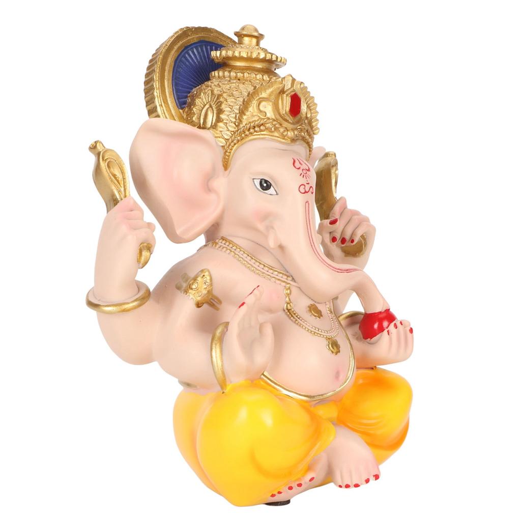 Indian Ganesha Statue Elephant Hindu God Sculpture Resin Decorative Indian Elephant God Ornament for Home Garden