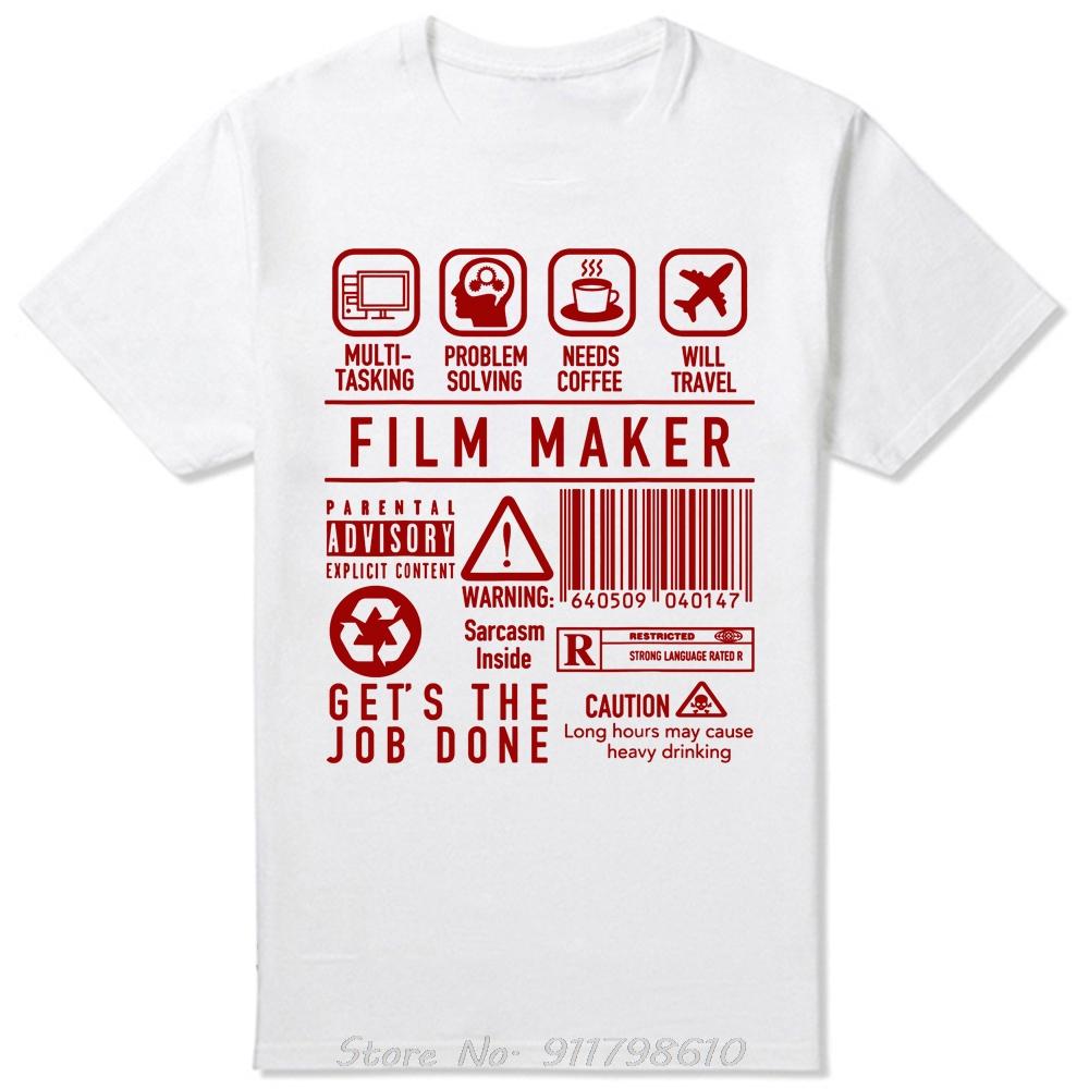 Funny Film Maker Men's Clothing Streetwear Oversized T-shirt Movie Director Fitness T Shirt Filming Filmmaker Cotton Tshirt