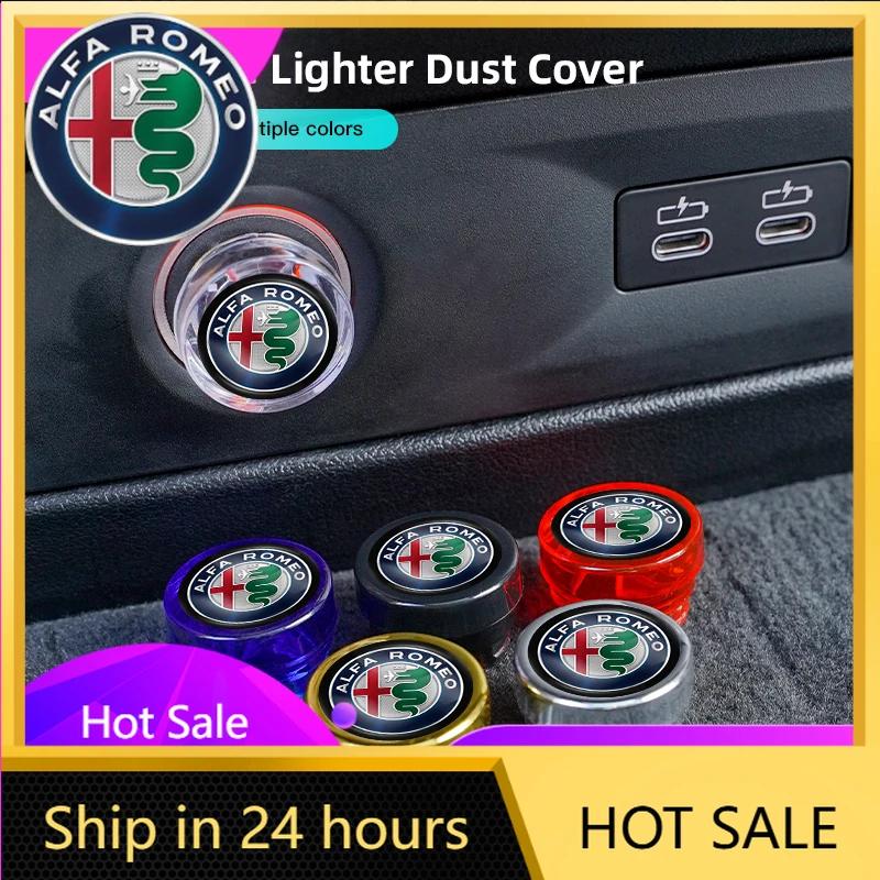 Car Stickers For Alfa Romeo Car Cigarette Lighter Cap Auto Lighter Dust Proof Cover Accessorie For Alfa Romeo 4C 159 166 SpiderTH7