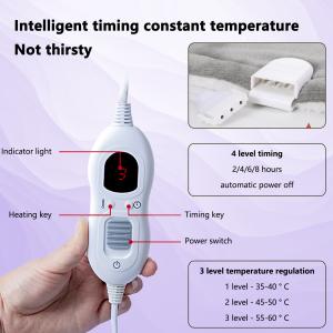 Flannel Electric Blanket 6 Temperature Levels Washable Soft Comfortable Heating Blanket With Timer Function