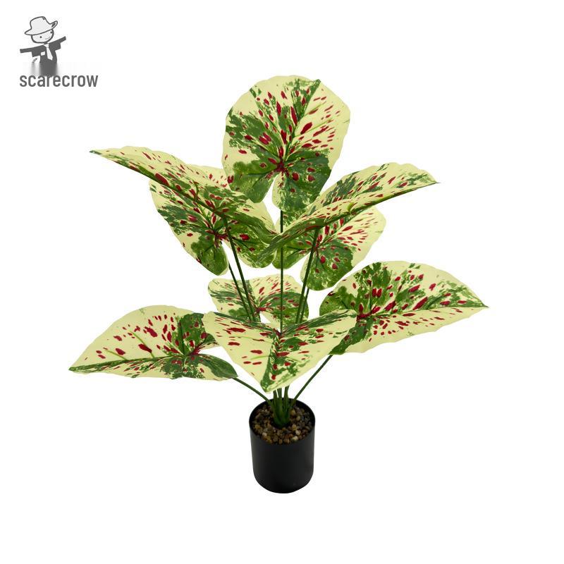 Artificial Colored Taro Leaves: Indoor Decorative Potted Plant