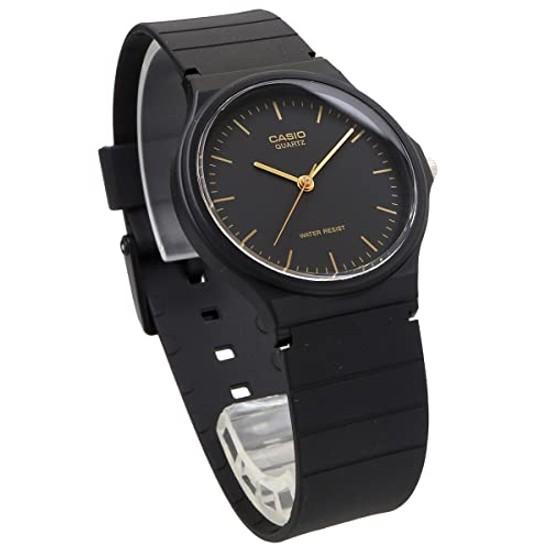 CASIO Analogowy Zegarek na Rękę Chipkashi Tani MQ-24-1EL Pasek Uretanowy Unisex Czarny x Złoty Model Zagraniczny