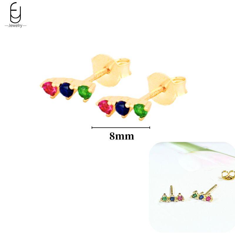 925 Silver Ear Buckles Fashion Hoop Earrings Colorful Crystal Pendants Gold Earring Premium Luxury Women's Jewelry Gift