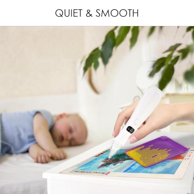 Rhinestones Painting Pen 3 Suction Level Rhinestones Art Accessory Set with Replacement Tips Electric Rhinestones Art Pen