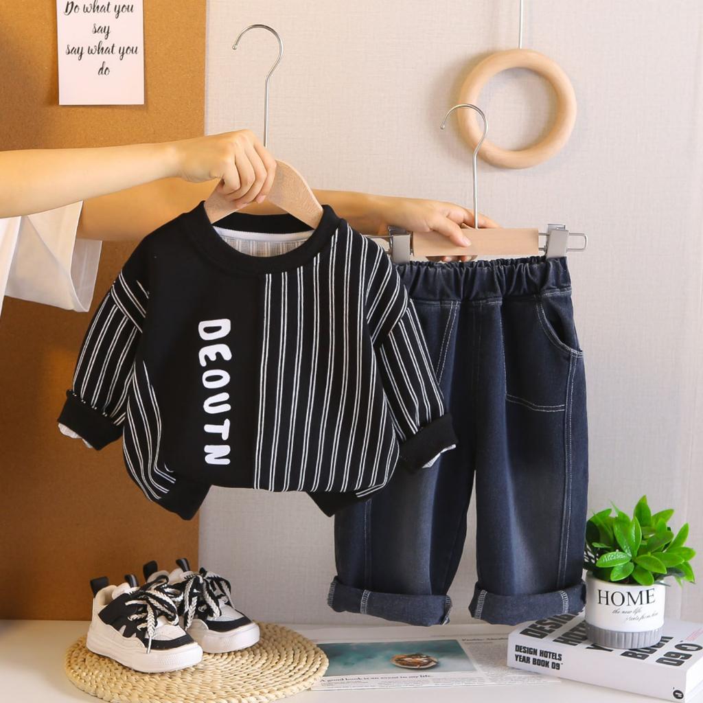 Dětská ležérní souprava s dlouhým rukávem, pohodlné každodenní oblečení