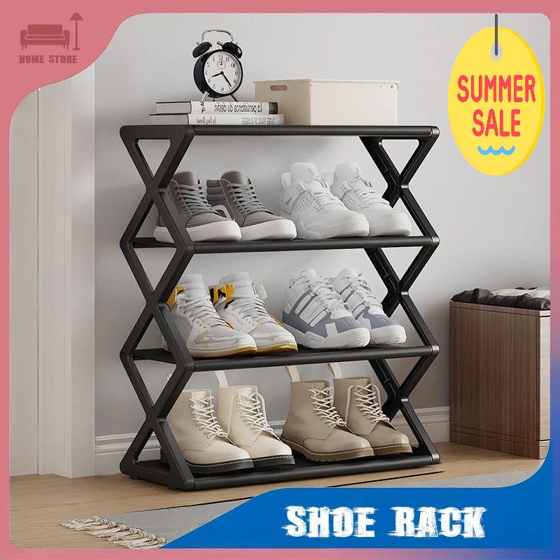 4-Layer Shoe Rack Trapezoidal Simple Shoes Organizer Multifunctional Space Saving Living Room Assembly Shoe Rack Home Supplies