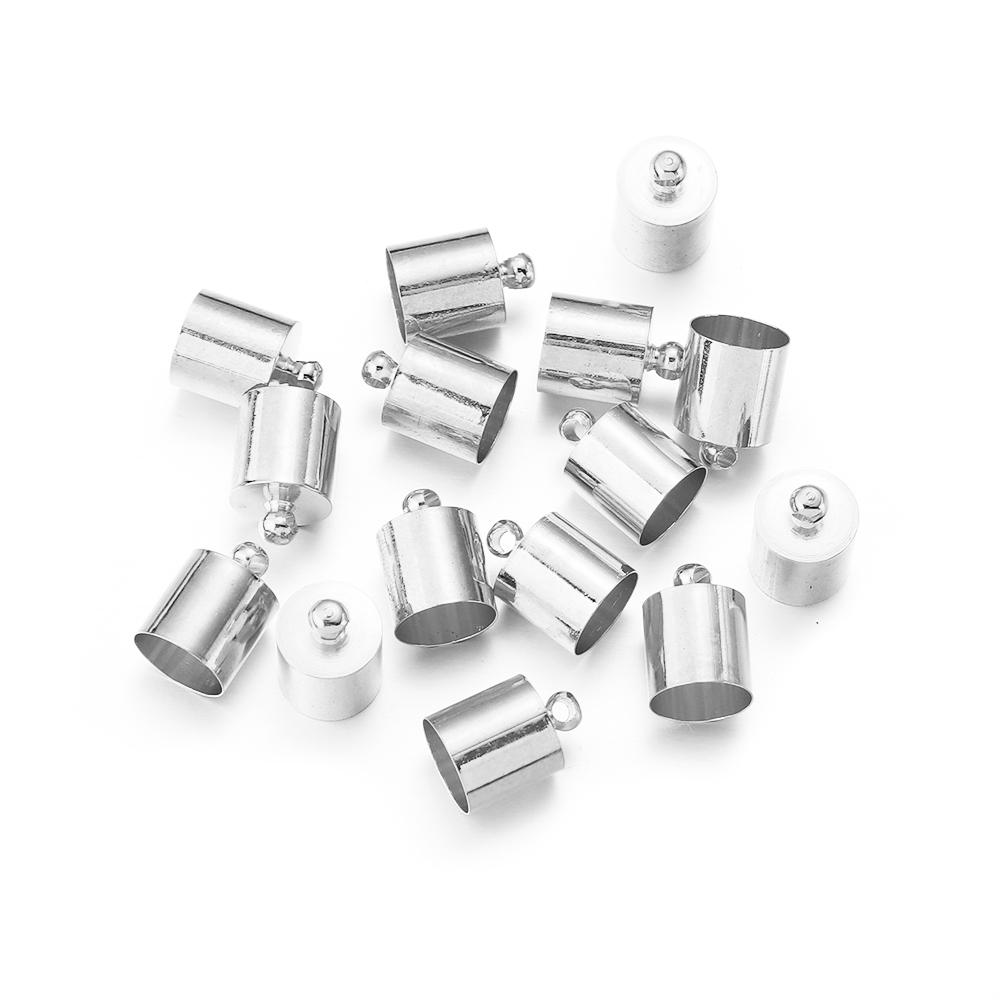20-50pcs/lot Copper Crimp End Caps Leather Cords Bracelet Tassel End Tip Beads Caps Clasps DIY Necklace Jewelry Making Accessory