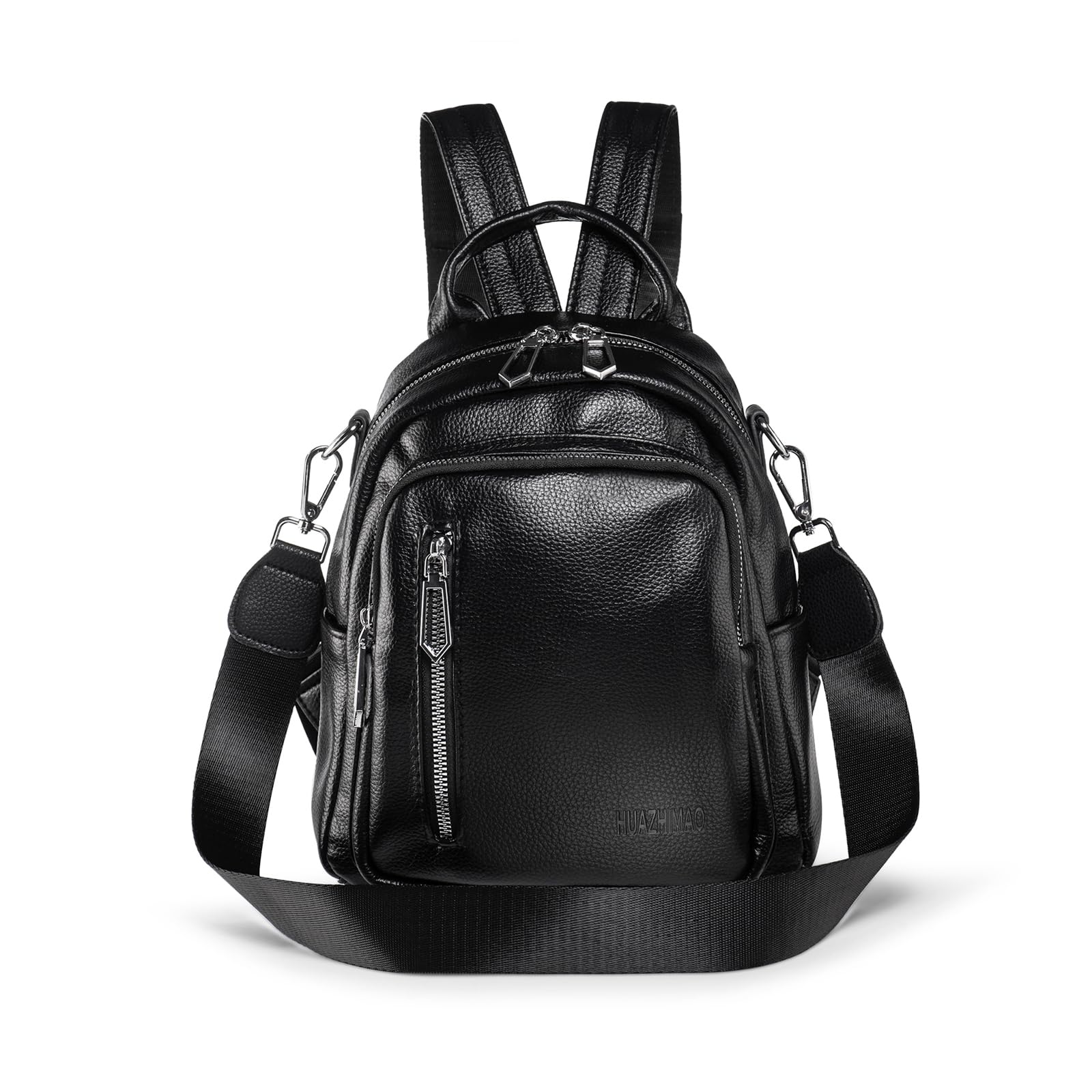 

Small Mini Backpack for Stylish Leather Waterproof Shoulder Popular Mini Cute Comes with Removable Shoulder Strap [HUAZHIMAO] Women s Backpack, Women, чорний