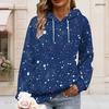 Womens Plus Size White Drawstring Hooded Sweatshirt Long Sleeve Loose Soft Casual Everyday Street Garment