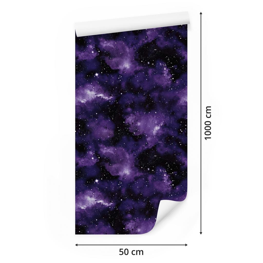 Watercolor Galaxy Indigo and Violet Wallpaper for Living Room and Bedroom 50x1000