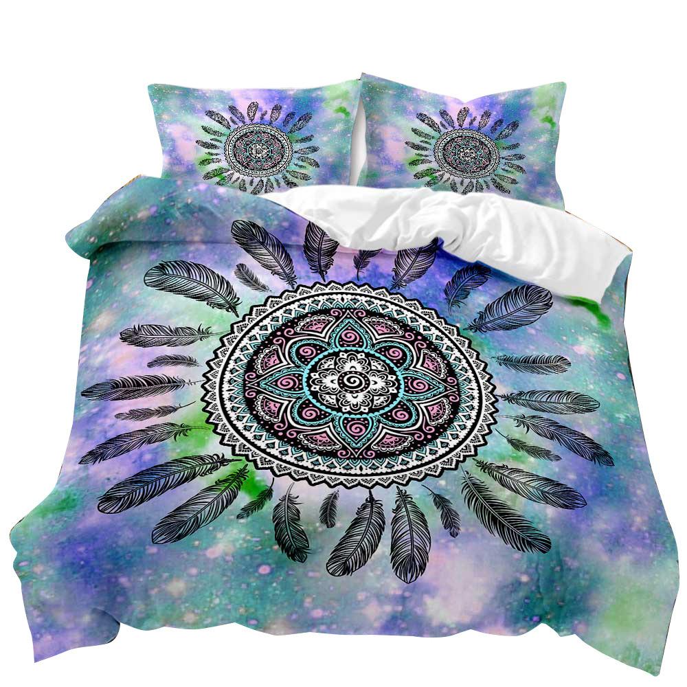 Bohemian E-Commerce Digital Printing Quilt Cover Three-Piece Dream Catcher Series 3D
