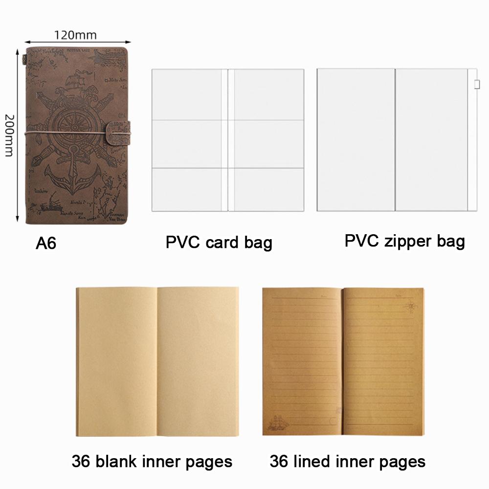 (Logo Can Be Engraved) A6 Student Retro Ledger, Leather Business Notebook with Strap, Notepad, Travel Diary, Portable Memo, Meeting Record Book