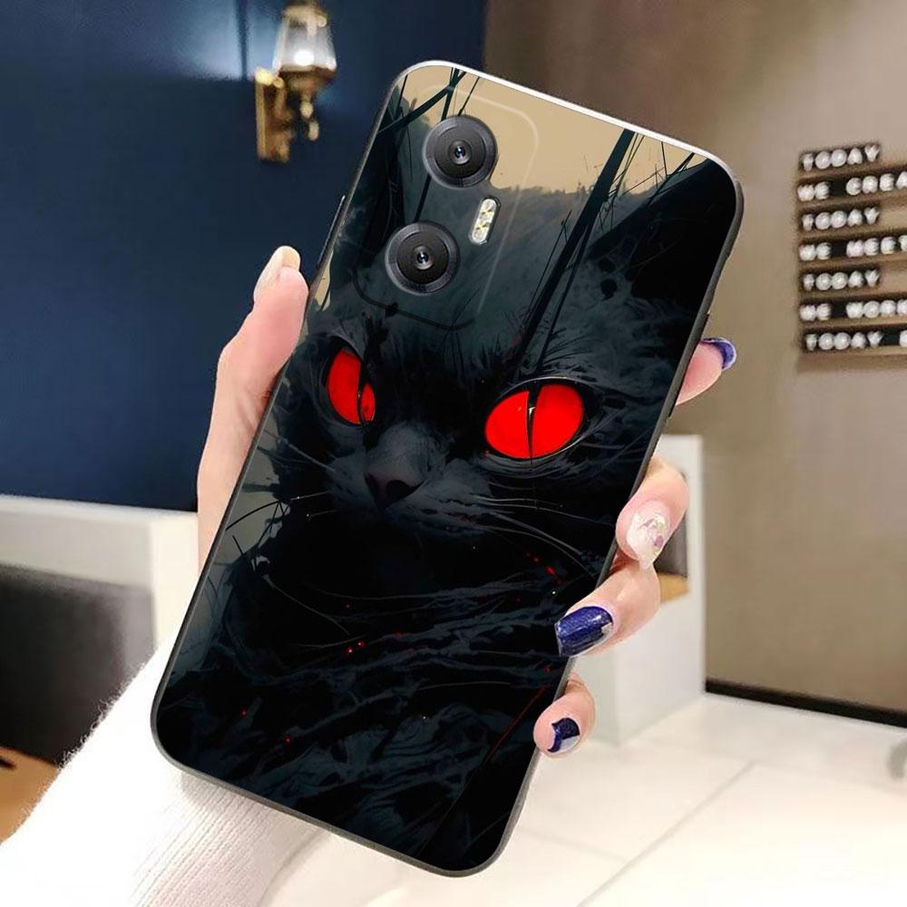Black Cat Staring Eye Cover Phone Case For Infinix HOT 9 10 10I 10S 11 11S 12 12I 20 20I 20S 30 30I ZERO X 20 30 Play Case Funda