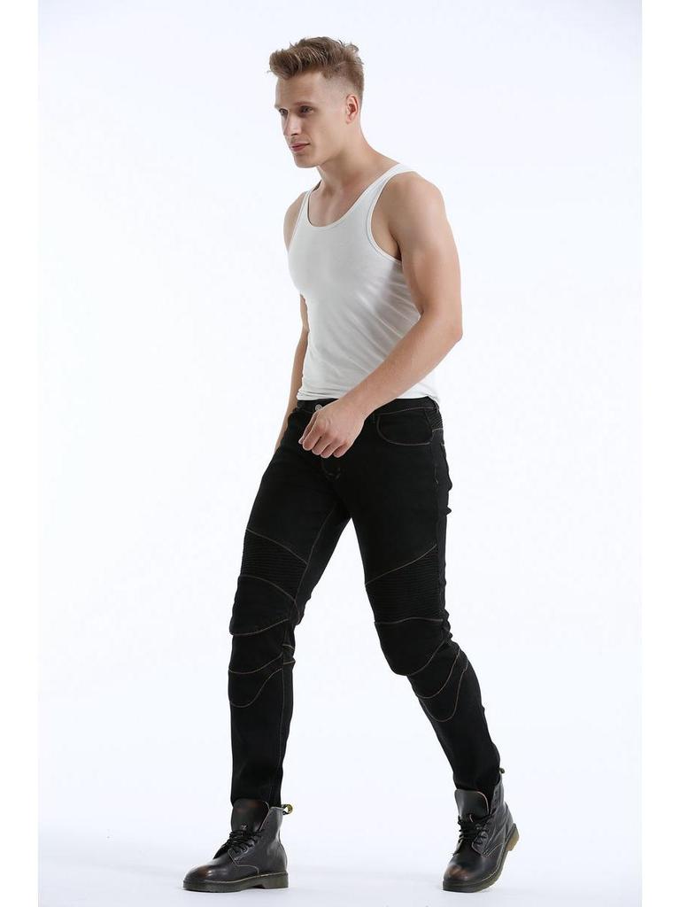 High Elasticity Straight Leg Motorcycle Riding Jeans