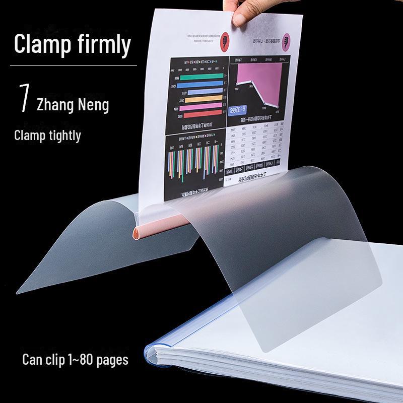 Chemise transparente A4 avec tirette et clip pour documents de bureau