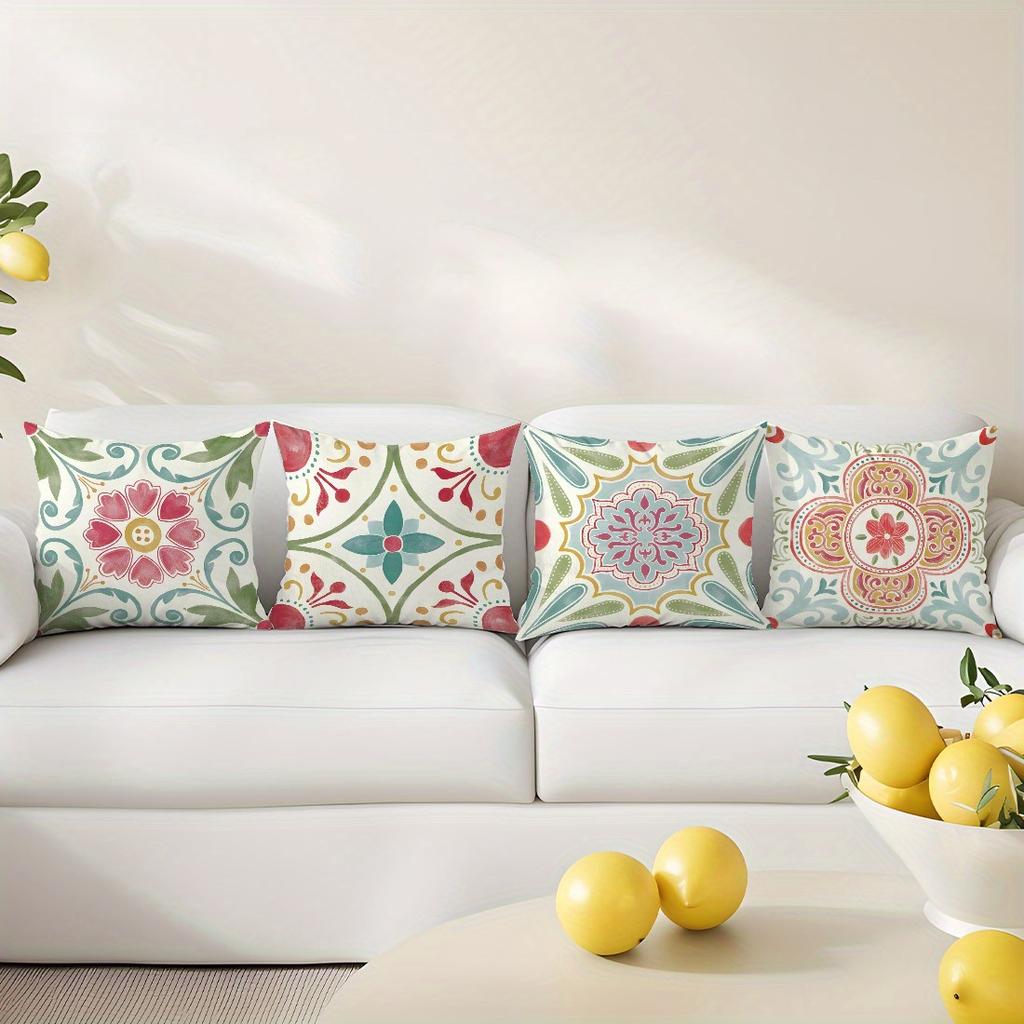 Copricuscini Estivi con Motivo Bohemien ad Acquerello Copricuscini Decorativi Comfort per la Casa Soggiorno Camera da Letto Divano Arredamento per la Casa Arte