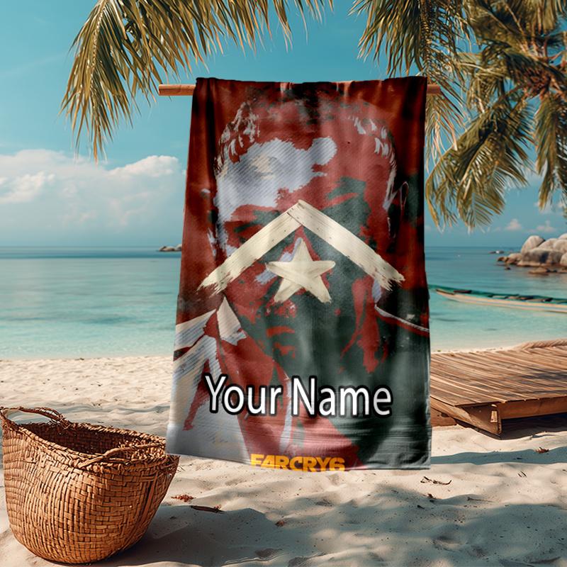 Custom Name Ultra-Soft Beach Towel with Far Cry Theme,Ideal for Pool - Camping, Diving - Perfect Travel Essential, Vibrant Beach Towel.