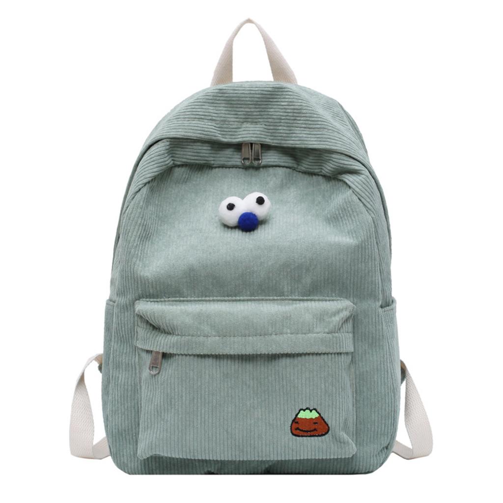 Women Casual Backpack College Wind Large-capacity Corduroy Travel Bag Student School Bag Female High Student Bookbag