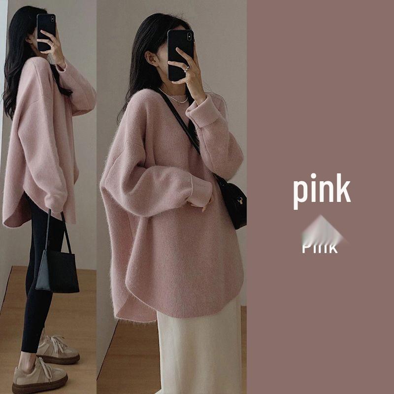 Women's Red Rabbit Year New Year Sweater - Autumn/Winter Knitted Top