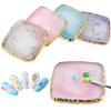 1Pc  Exclusive Nail Resin Palette Gold Edge Agate Flakes Nail Painting Color Palette Nail Display Board Tools