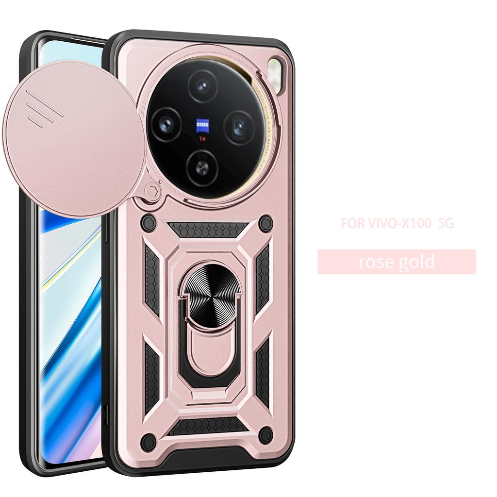 Etui do Vivo X100 Pokrowiec do Vivo X100 Pro Etui do Vivo X100s Pro Magnetyczny Uchwyt Pierścieniowy Zbrojone Etui na Telefon Osłona Tylna z Osłoną Aparatu