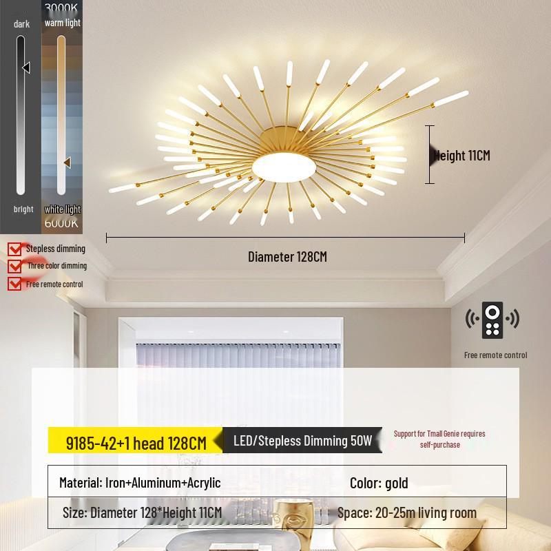 Nordic Fireworks Rotating LED Ceiling Light - High-End Living Room and Bedroom Lighting