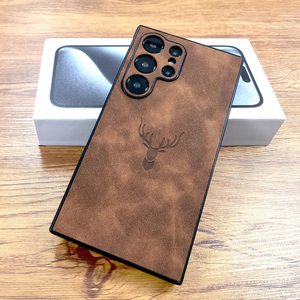Vintage kožené pouzdro pro Samsung Galaxy S25 S24 S23 S22 S21 Ultra FE Note 20 A55 A54 A53 A52 5G S 25 24 23 22 A 55 54 Kryt ON