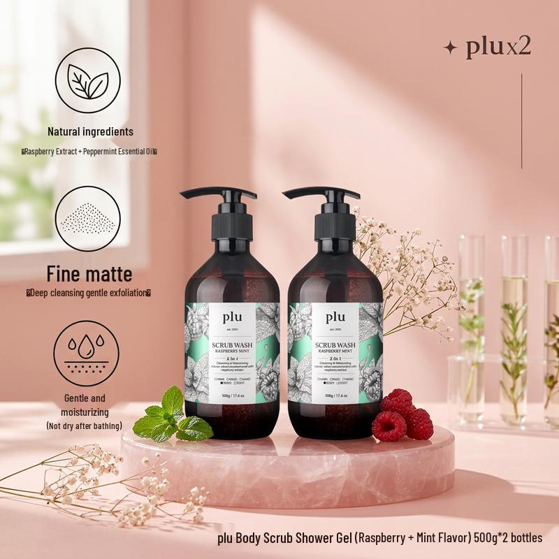 PLU Raspberry Mint Exfoliating Body Wash