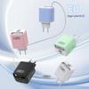 65W GaN Fast Charger with USB, PD, Type-C Retractable Cable, Multi-Port EU/UK Plug.