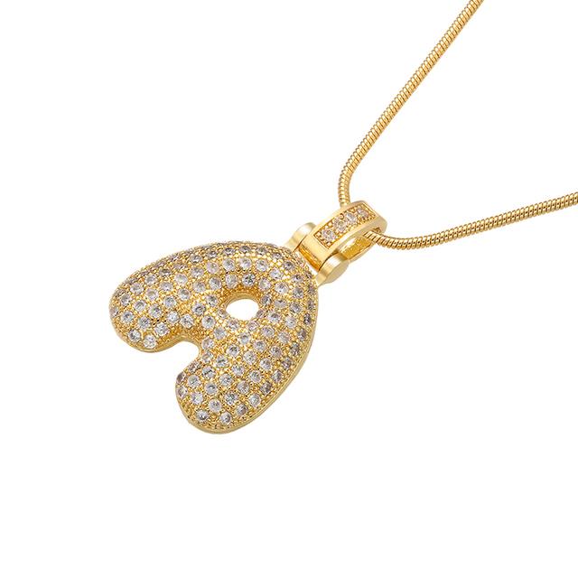 ZHUKOU high quality crystal brass gold letter necklace for ladies good friends couple birthday gift model: VL34