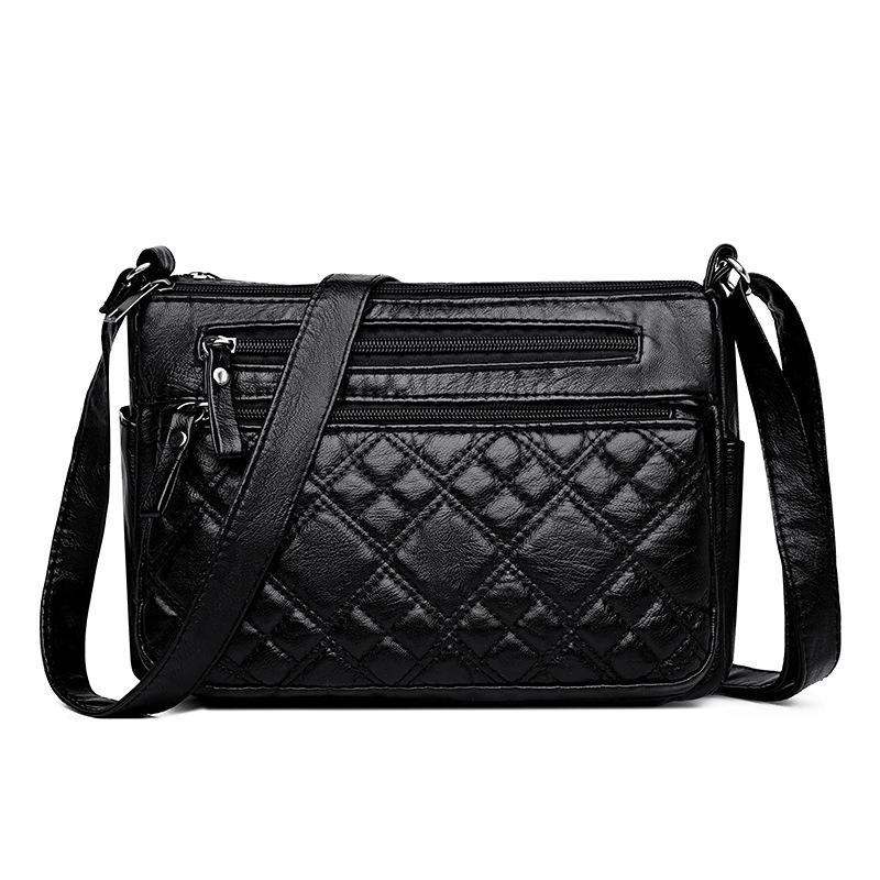 

New diamond multi-layer practical women s bag casual shoulder messenger bag 27*12*19cm коричневий