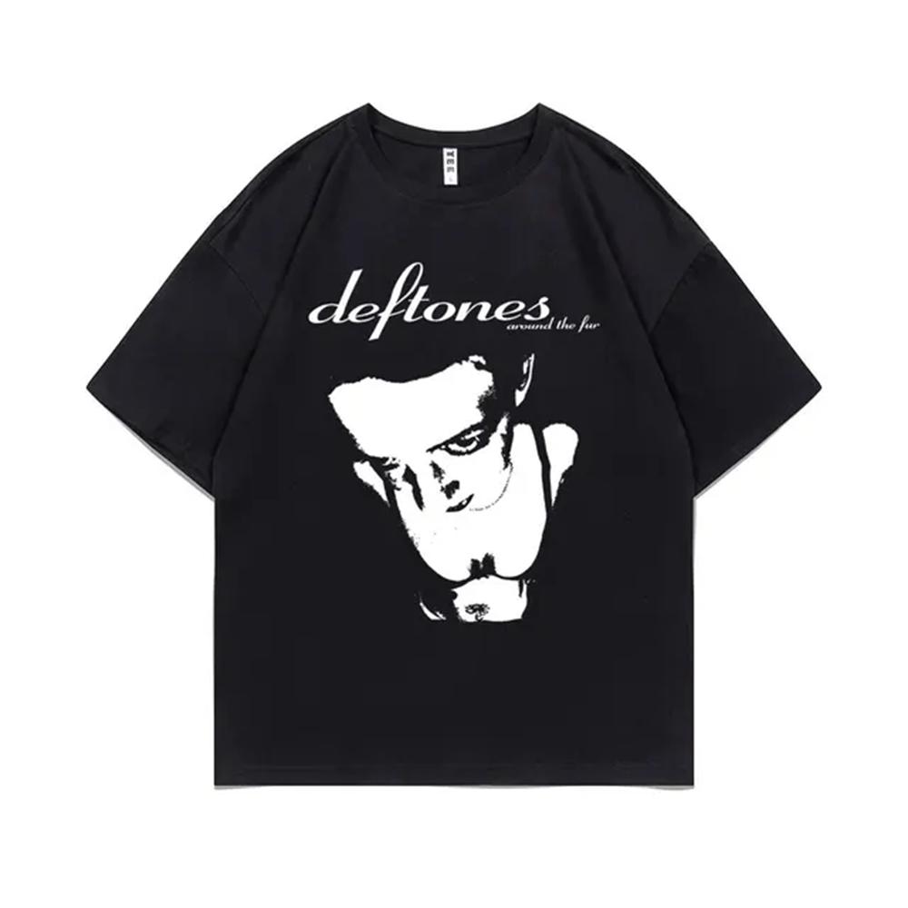 Deftones Girl Eyes Cartoon T Shirts 90s Vintage Fashion Short Sleeve Black Tops Summer Japanese Styles O-neck T-shirts 72515