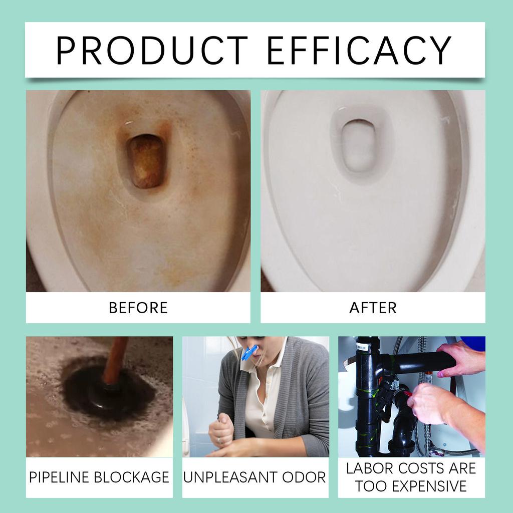 JUE FISH Toilet Cleaner – Tank-Release Foaming Cleaner for Odor & Stain Removal Less