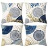 1/4pcs Blue Gold Leaf Patterned Pillowcases Sofa cushion cover home bedroom room decoration