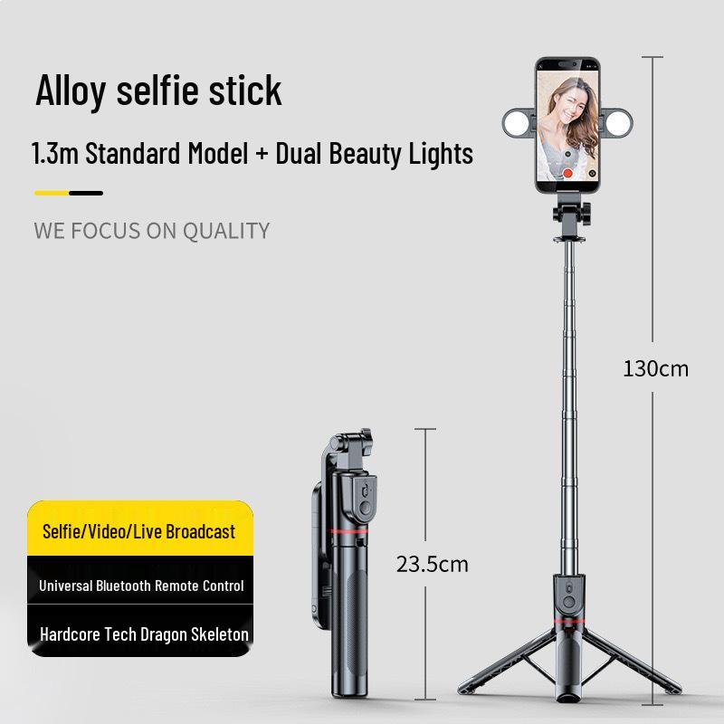 Bluetooth Selfie Stick & Tripod with Fill Light for Live Streaming and Photography